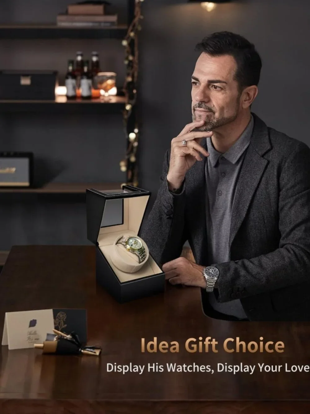 Automatic Watch Winder Box for Single Watches - Elegant Display & Storage